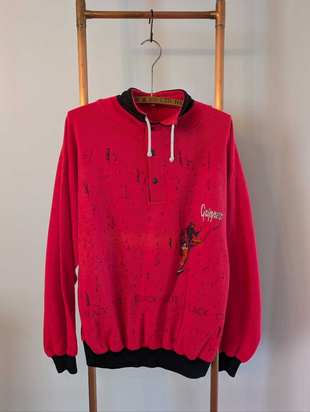 80s/90s - Vintage "GRIPPER/BLACK-OUT" Sweatshirt (Large) - Made in ITALY